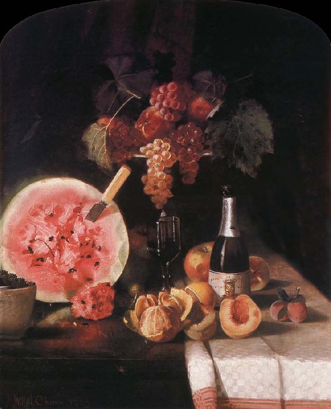 William Merritt Chase Still life and watermelon